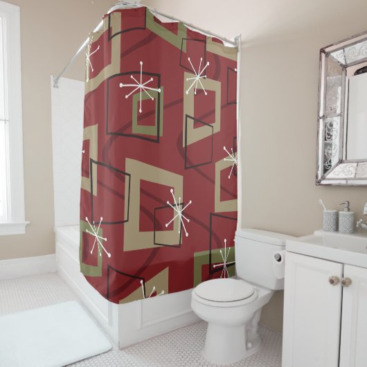 Moderner Maroon des Mittelalters Duschvorhang (Beispiel)