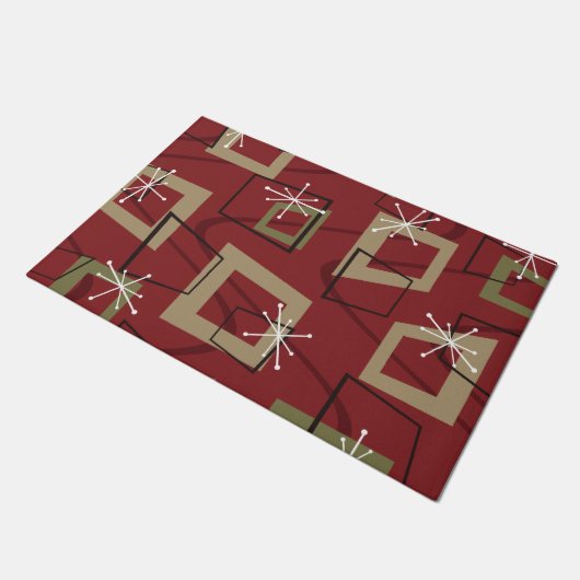 Moderner Maroon des Mittelalters Fußmatte (Schrägansicht)