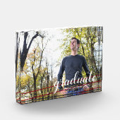 Moderner Maroon- und Goldstreifen-Foto-Block Fotoblock (Links)