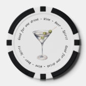 Moderner Martini Business Event Drink Gutschein Pokerchips (Vorderseite)