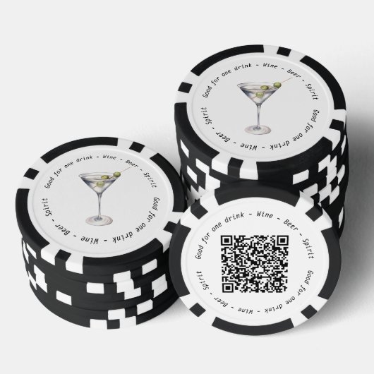 Moderner Martini Business Event Drink Gutschein Pokerchips (Stapel)