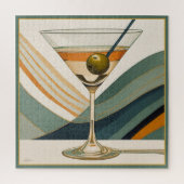 Moderner Martini Cocktail Hour Mitte des 20. Jahrh Puzzle (Vertikal)