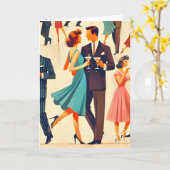 Moderner Martinis im Club Mitte des Jahrhunderts Karte (Gelbe Blume)