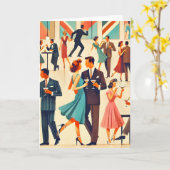 Moderner Martinis im Club Mitte des Jahrhunderts Karte (Gelbe Blume)