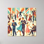 Moderner Martinis im Club Mitte des Jahrhunderts Leinwanddruck (Vorderseite)