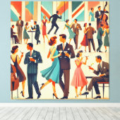 Moderner Martinis im Club Mitte des Jahrhunderts Leinwanddruck (Insitu (Holzboden))