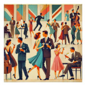 Moderner Martinis im Club Mitte des Jahrhunderts Poster (Vorderseite)