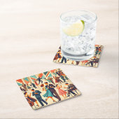 Moderner Martinis im Club Mitte des Jahrhunderts Rechteckiger Pappuntersetzer (Vor Ort)