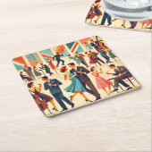 Moderner Martinis im Club Mitte des Jahrhunderts Rechteckiger Pappuntersetzer (angewinkelt)