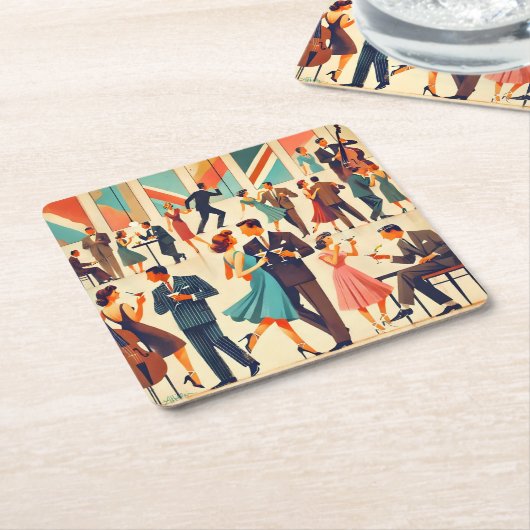 Moderner Martinis im Club Mitte des Jahrhunderts Rechteckiger Pappuntersetzer (angewinkelt)