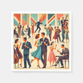 Moderner Martinis im Club Mitte des Jahrhunderts Serviette