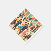 Moderner Martinis im Club Mitte des Jahrhunderts Serviette (Ecke)