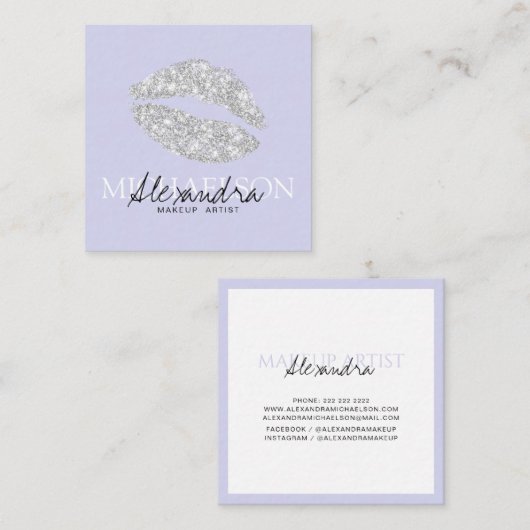 Moderner Maskenbildner Quadratische Visitenkarte (Vorne/Hinten)