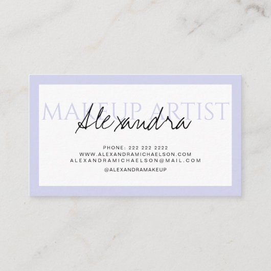 Moderner Maskenbildner Visitenkarte (Rückseite)