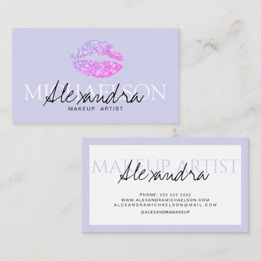 Moderner Maskenbildner Visitenkarte (Vorne/Hinten)