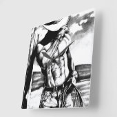 Moderner maskuliner Cowboy Quadratische Wanduhr (Winkel)