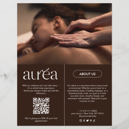 Moderner Massage Wellness-Center Werbeaktion Flyer (Hinten)