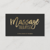 Moderner Massagetherapeut Drehbuch Gold-Folie Visitenkarte (Vorderseite)