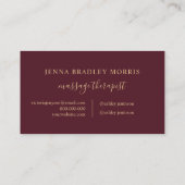 Moderner Massagetherapeut Drehbuch Gold-Folie Visitenkarte (Rückseite)