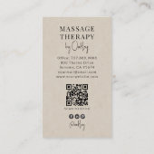 Moderner Massagetherapeut Hellgrau Visitenkarte (Rückseite)