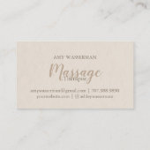 Moderner Massagetherapeut Script Lotus Blume Busin Visitenkarte (Rückseite)