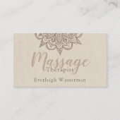 Moderner Massagetherapeut Script Lotus Blume Busin Visitenkarte (Vorderseite)