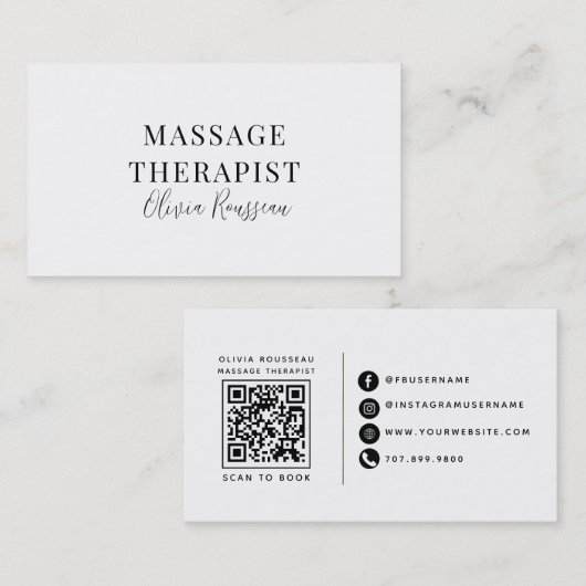 Moderner Massagetherapeut Visitenkarte (Vorne/Hinten)