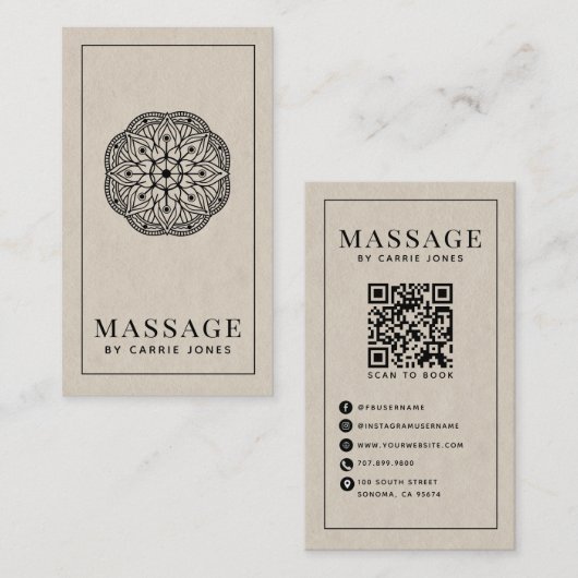 Moderner Massagetherapeut  Visitenkarte (Vorne/Hinten)