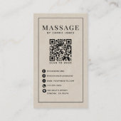 Moderner Massagetherapeut  Visitenkarte (Rückseite)