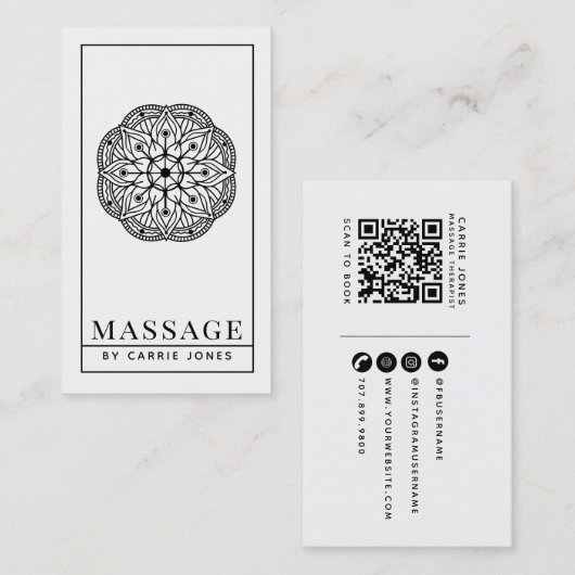 Moderner Massagetherapeut Visitenkarte (Vorne/Hinten)