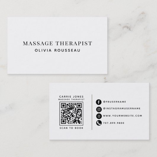 Moderner Massagetherapeut Visitenkarte (Vorne/Hinten)