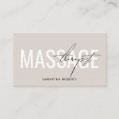 Moderner Masseur QR Code beige Visitenkarte (Vorderseite)