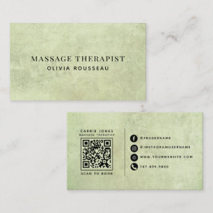 Moderner Masseur Sage Green Visitenkarte