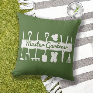 Moderner Master Gardener in Waldgrün Kissen