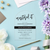 Moderner Master-Grad-Abschluss meisterte es Acryleinladungen (Insitu (Hochzeit))