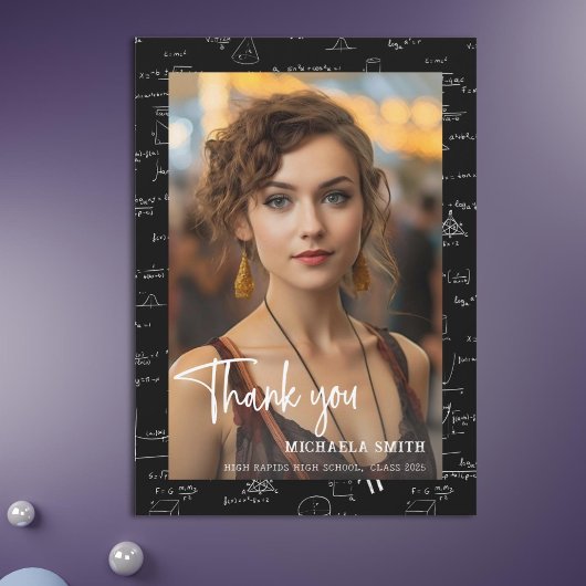 Moderner Mathematik Script Foto Abschluss Dankeskarte