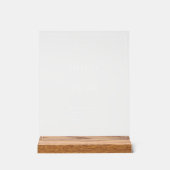 Moderner Mattierter Hochzeitsempfang Acrylschild (Vorderseite)