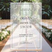 Moderner Mattierter Hochzeitsempfang Acrylschild