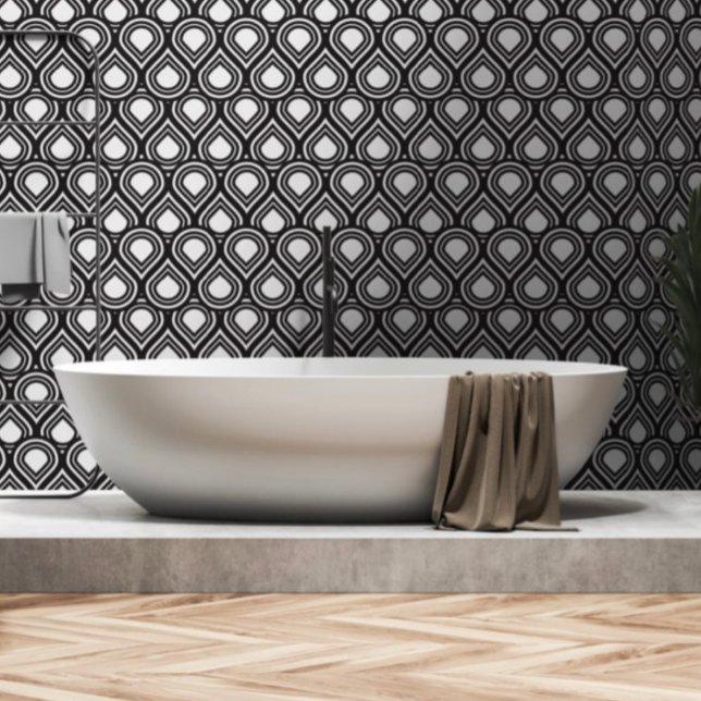 Moderner MCM in Schwarz und Weiß Mitte des Jahrhun Tapete (Von Creator hochgeladen)