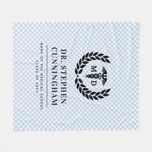 Moderner MD Doktor der Medicine Med School Abschlu Fleecedecke (Vorderseite (Horizontal))