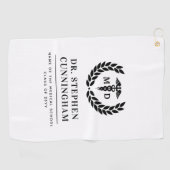 Moderner MD Doktor der Medicine Med School Abschlu Golfhandtuch (Horizontal)