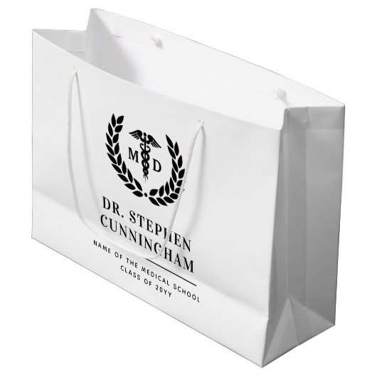Moderner MD Doktor der Medicine Med School Abschlu Große Geschenktüte (Vorderseite Schrägansicht)