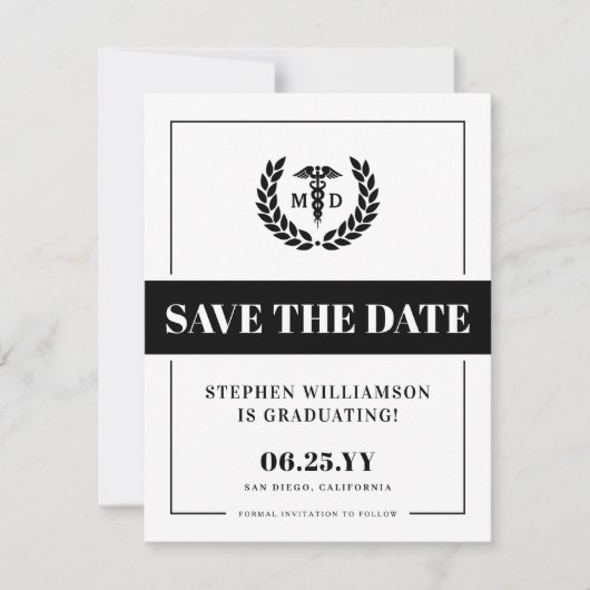 Moderner MD Doktor der Medicine Med School Abschlu Save The Date (Vorderseite)