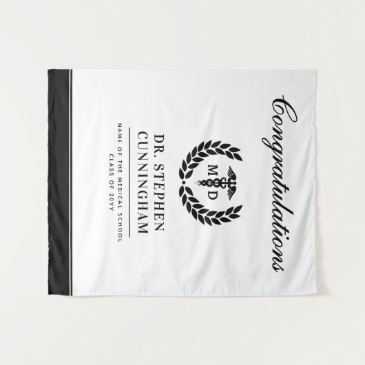 Moderner MD Doktor der Medicine Med School Abschlu Wandteppich (Vorderseite (Horizontal))