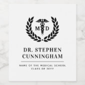 Moderner MD Doktor der Medicine Med School Abschlu Weinetikett (Einzelnes Label)
