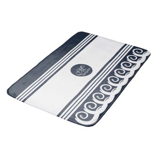 Moderner Meander Badematte (Schrägansicht)