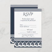 Moderner Meander RSVP Karte (Vorne/Hinten)