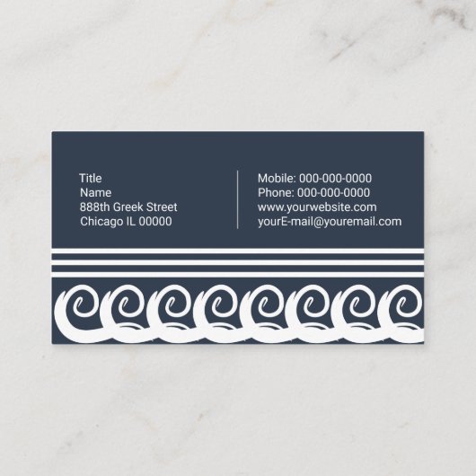 Moderner Meander Visitenkarte (Rückseite)