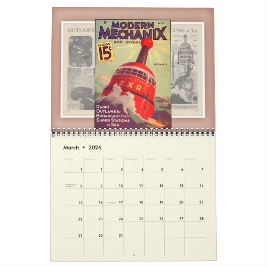 Moderner Mechanix u. Erfindungs-Kalender Kalender (Mär 2026)