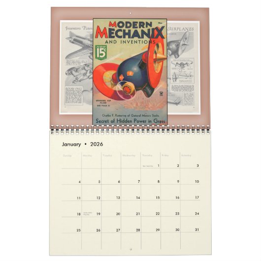 Moderner Mechanix u. Erfindungs-Kalender Kalender (Jan 2026)